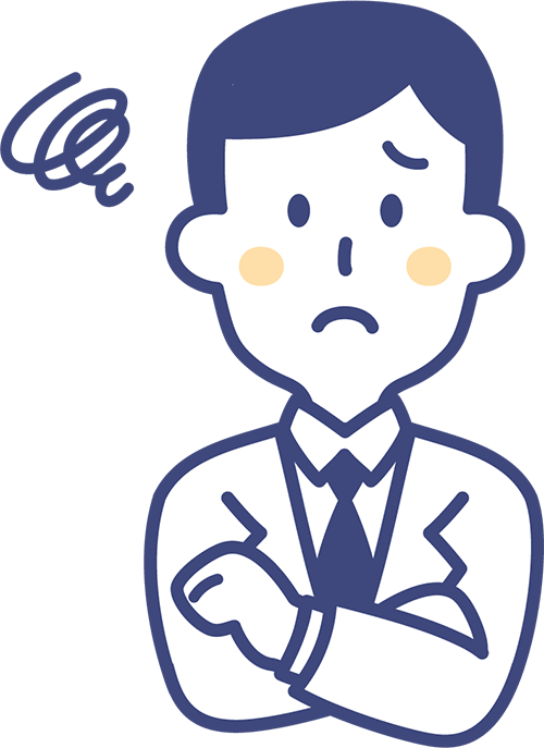 院長先生悩みイラスト｜歯科内覧会のアルファージール